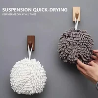 Quick Dry Soft Absorbent Microfiber Towels Hand Towels Kitchen Bathroom Hand Towel Ball with Hanging Loops Cleaning Cloth 1