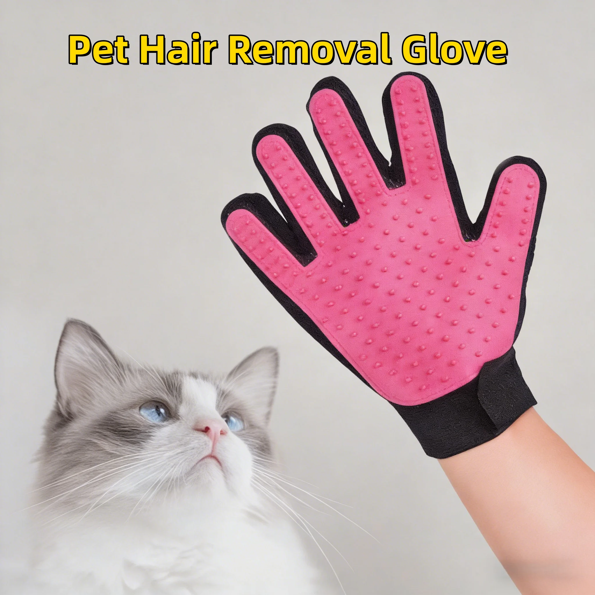 Universal Cat Grooming Brush And Bath Massage Gloves For Pets_voghion.com