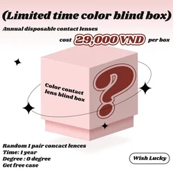 COLORCON 2Pcs Daily Disposable Fashion Party Blue Contacts - Sea Blue & Purple Eyes Soft Lenses Honey Eyes Edition (Random 1 Pair)