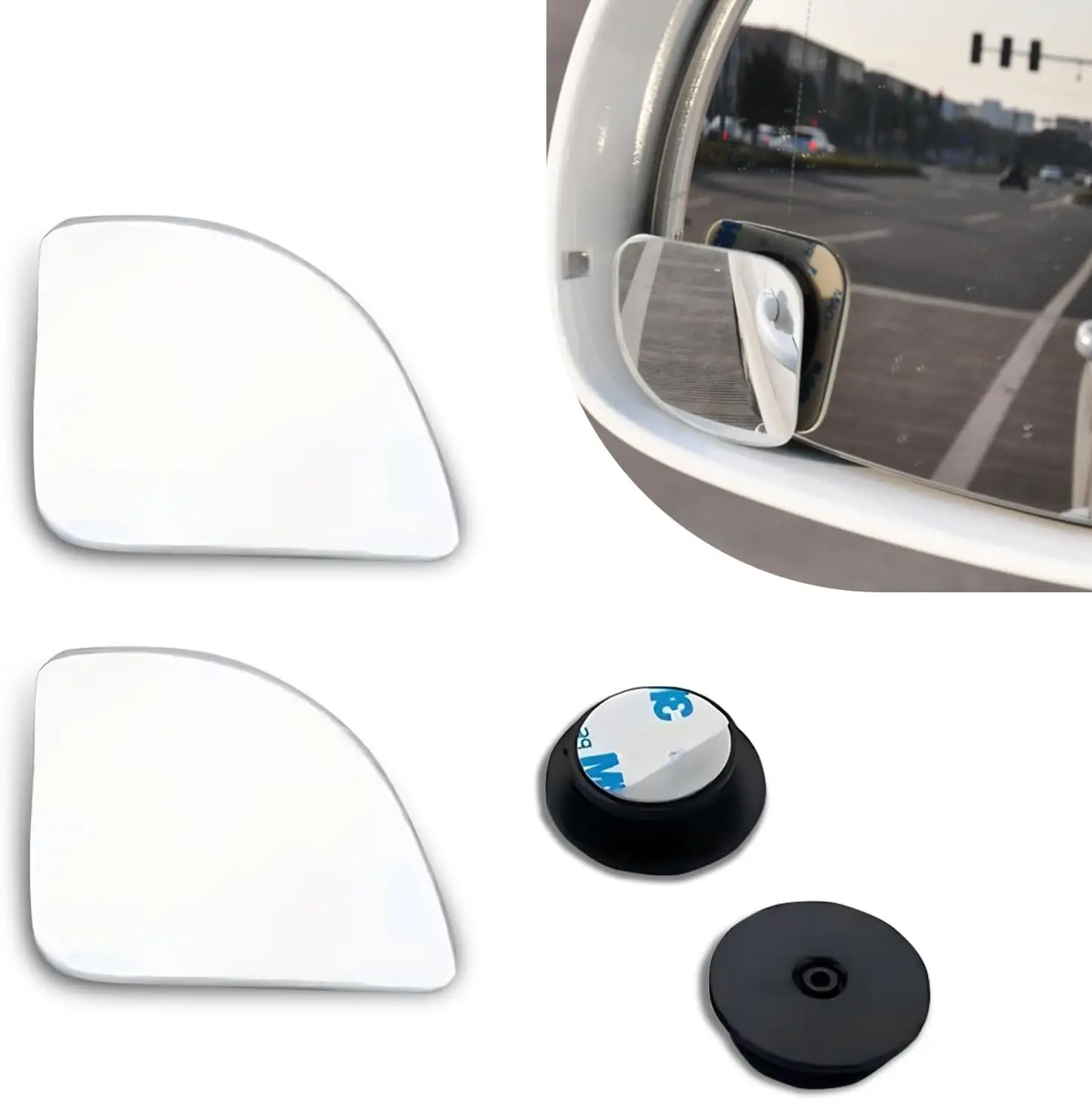 2Pcs Rear View Mirror Car Blind Spot Mirror 360 Degree Adjustable HD Glass Convex Mirror Angle Rear View Mirror for Car SUV Reverse Parking