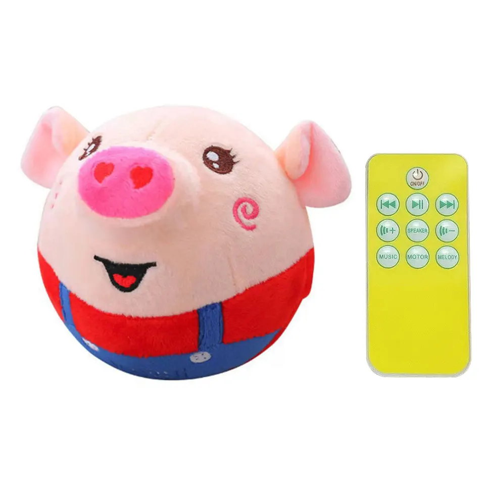 Interactive Cartoon Pig Plush Dog Toy