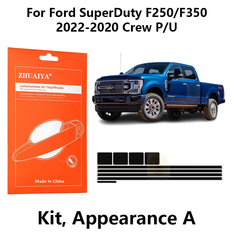 

ZHUAIYA Door Edge Guards Door Handle Cup Paint Protection Film TPU PPF For Ford SuperDuty F250 F350 2022-2020 Crew P/U