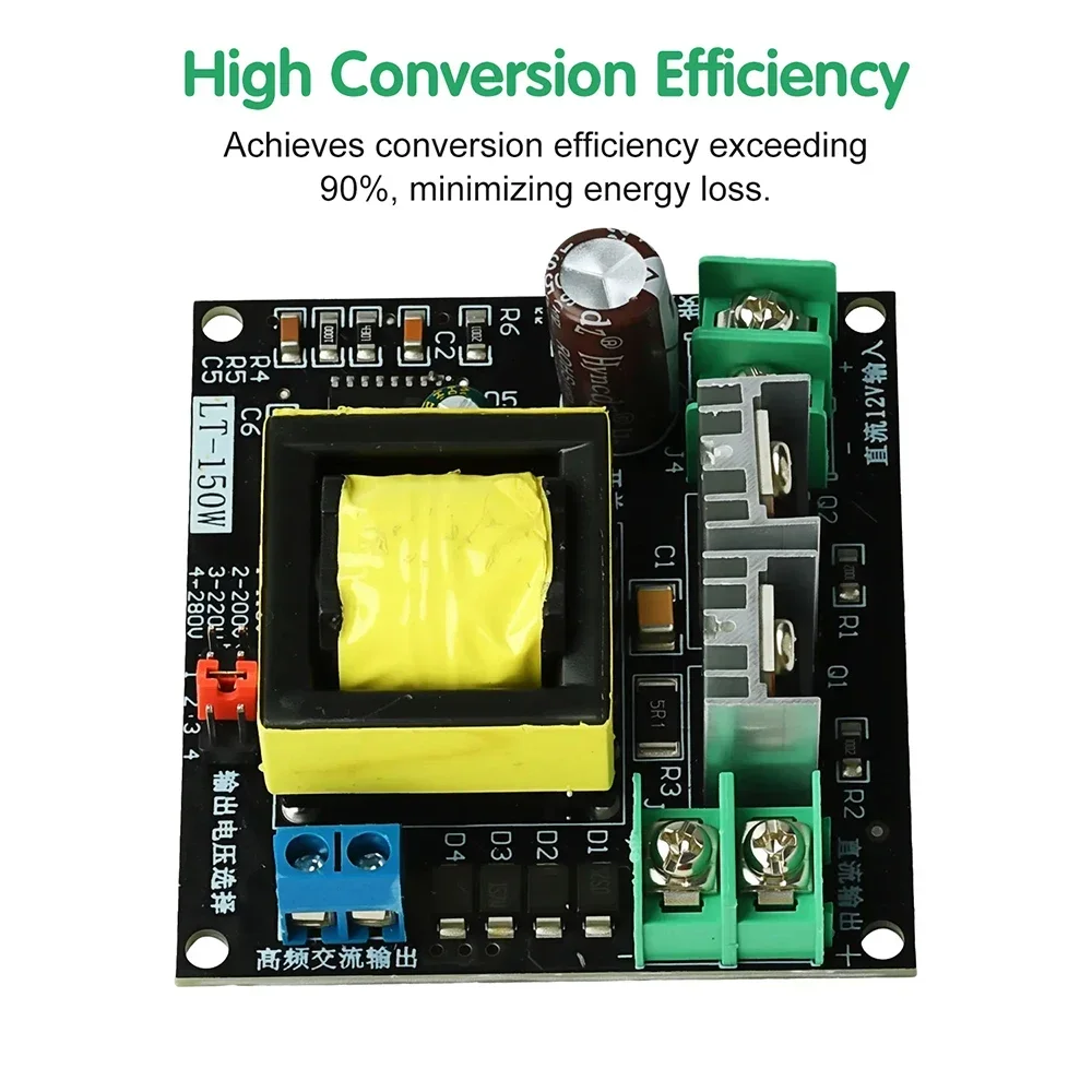 Convertitore Boost Inverter 150W da DC 12V a AC 110V 200V 220V 280V, Modulo di Alimentazione Step-Up ad Alta Frequenza - immagine 4