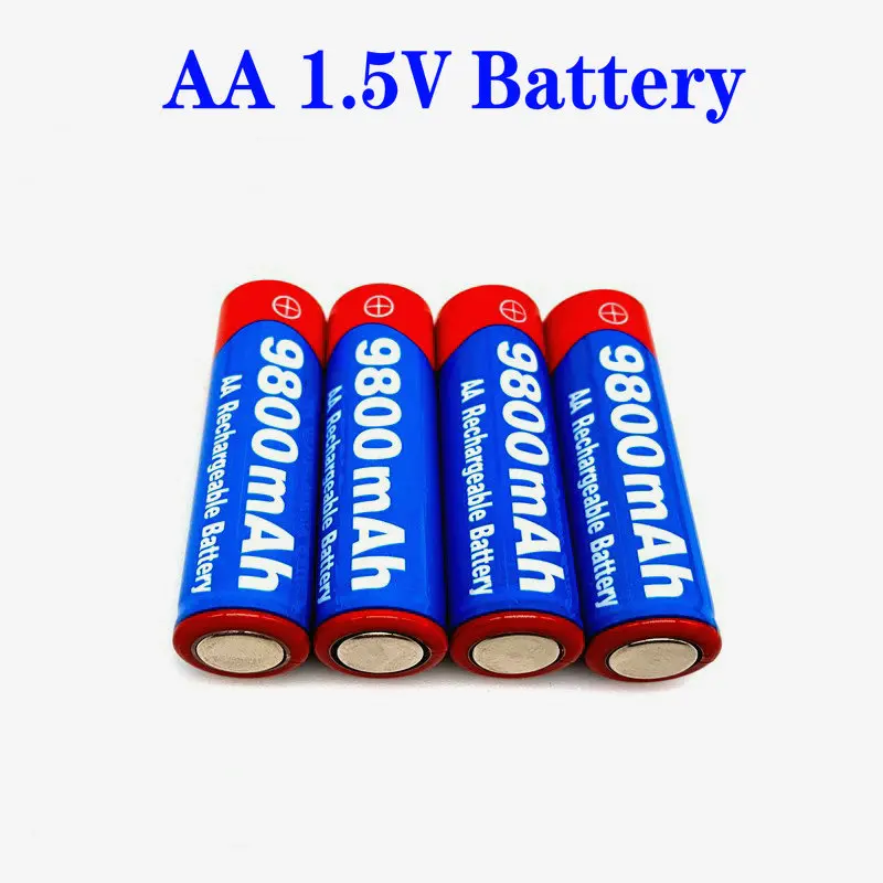 2021 New2~20pcs/Lot Brand AA Rechargeable Battery 9800mah 1.5V New Alkaline Rechargeable Batery for Led Light Toy Mp3 4