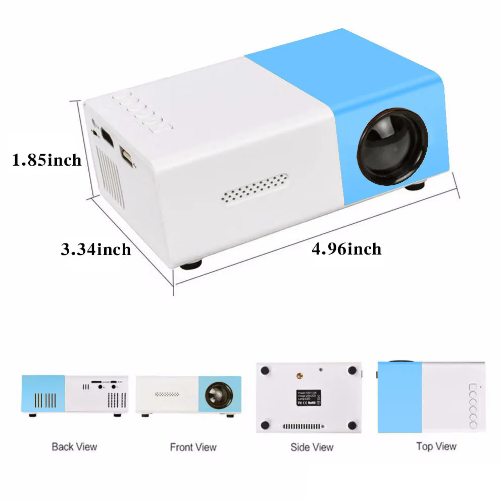 YG300 Home Cinema Projector Smart TV Screen Home Theater and Entertainment LED Smart Cinema