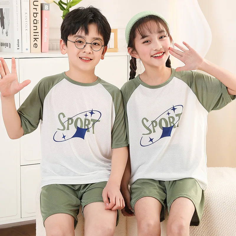 Pajamas Sets Children Pajamas Kids Clothes Sets Summer Cotton Pijama Infantil Short-sleeved Baby Girl Clothes Suit
