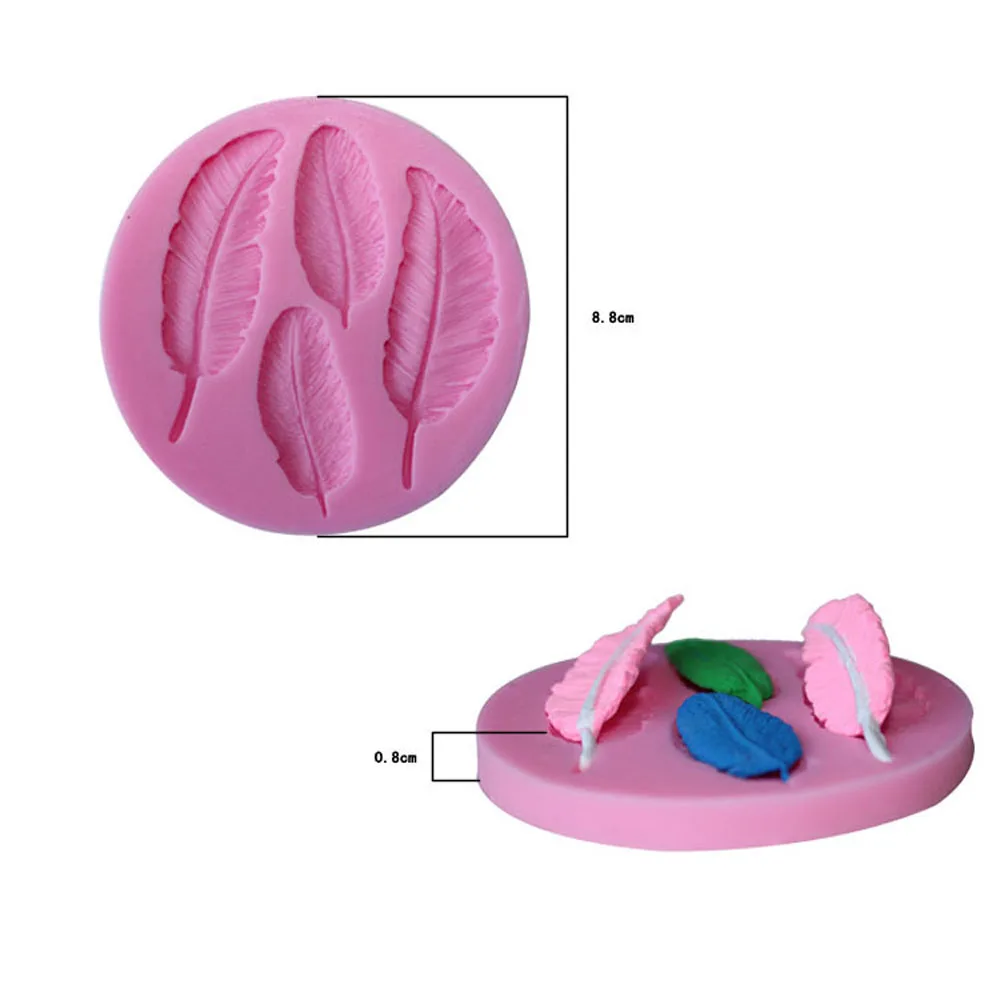 3D Feather Shape Silicone Cake Molds DIY Bakeware Chocolate Fondant Mould Pastry Mold