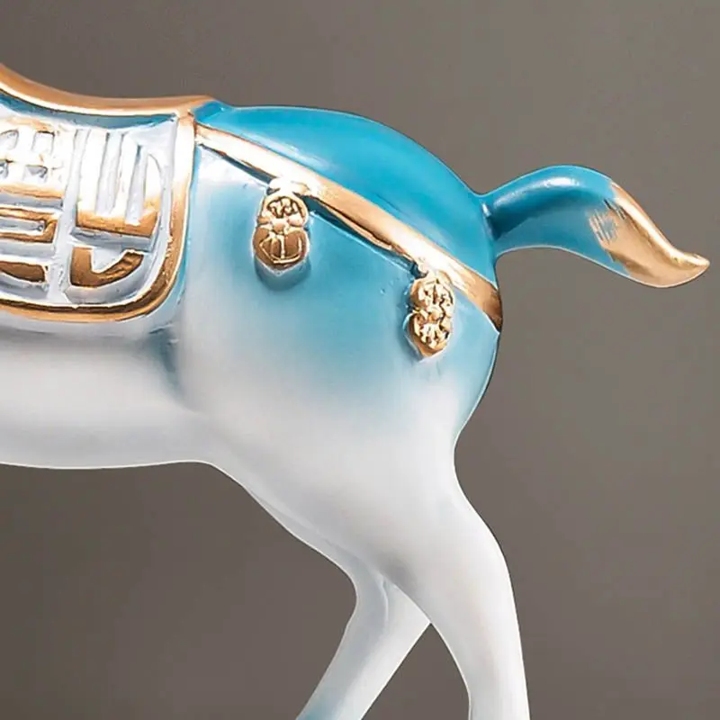 Lucky Horse Statue with Coin Chinese Zodiac Animal Figurine for Home Office Desk Decor Wealth Prosperity Housewarming Gift
