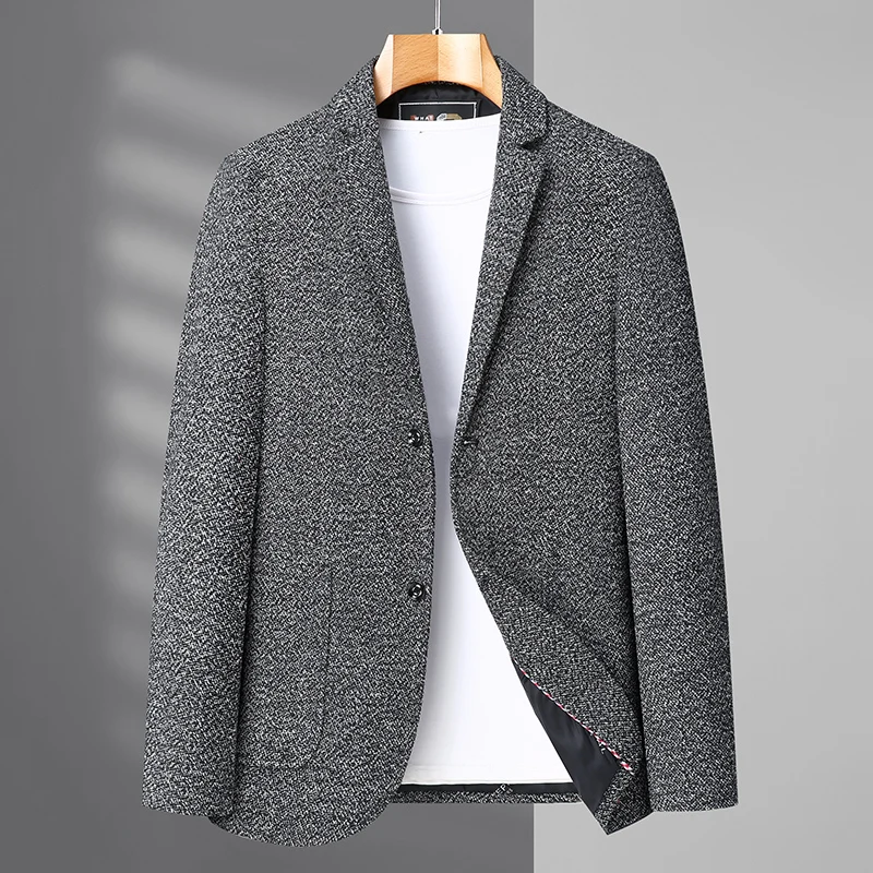 L-8XL Large Size Men's Suit Jacket Spring and Autumn Business Fashion Handsome Plus Fat Plus Loose Fat Man Fat Suit Casual Top 3