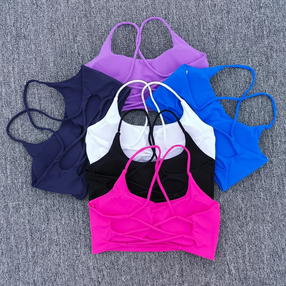 Sports Bra Women Fitness U-Shaped Multi-Strap Cross Back