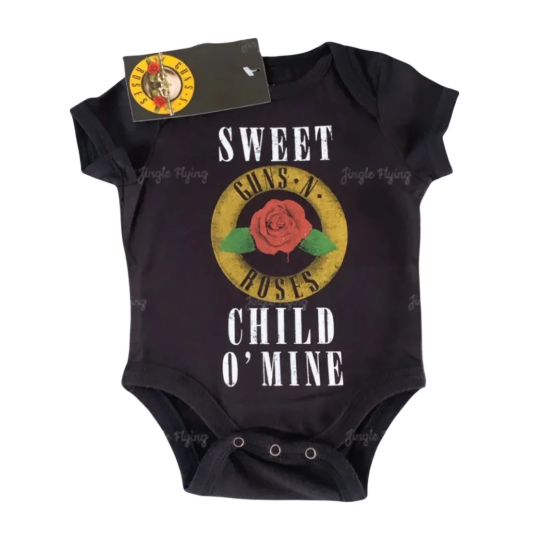 Pistole N' Roses Rock Music Baby Vest Band Baby Body Baby Shower Gift Sweet Child Grow