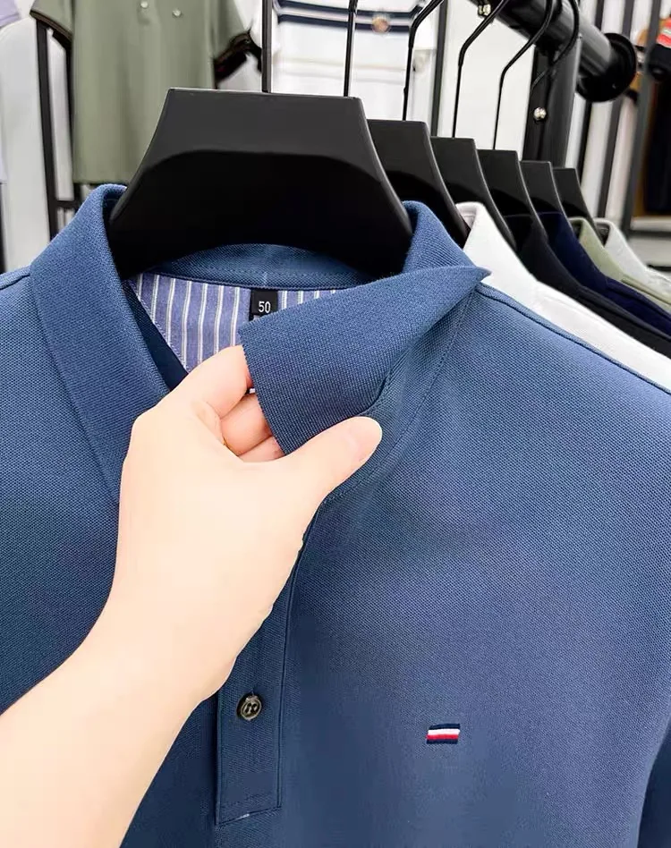 Men's fashionable casual polo shirt new summer breathable and comfortable embroidered short sleeved business luxury outdoor top 14 S43163505dc9c4f27a834971a261b433aG