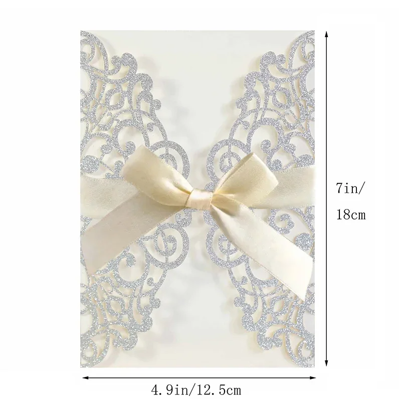 10Pcs Laser Cut Wedding Invitations Cards Tags Vintage Wedding Bridal Gift Greeting Card Birthday Decoration Party Supplies