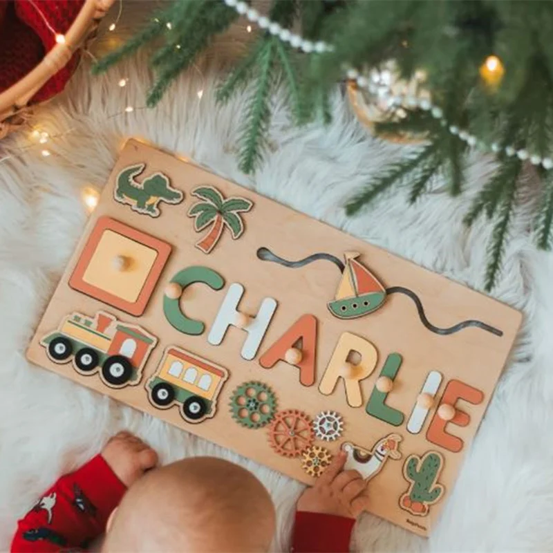 

Montessori Busy Board Personalized Puzzle Sensory Activity Wooden Toys Baby Boys Girls Gift First Easter Unique Birthday Gift