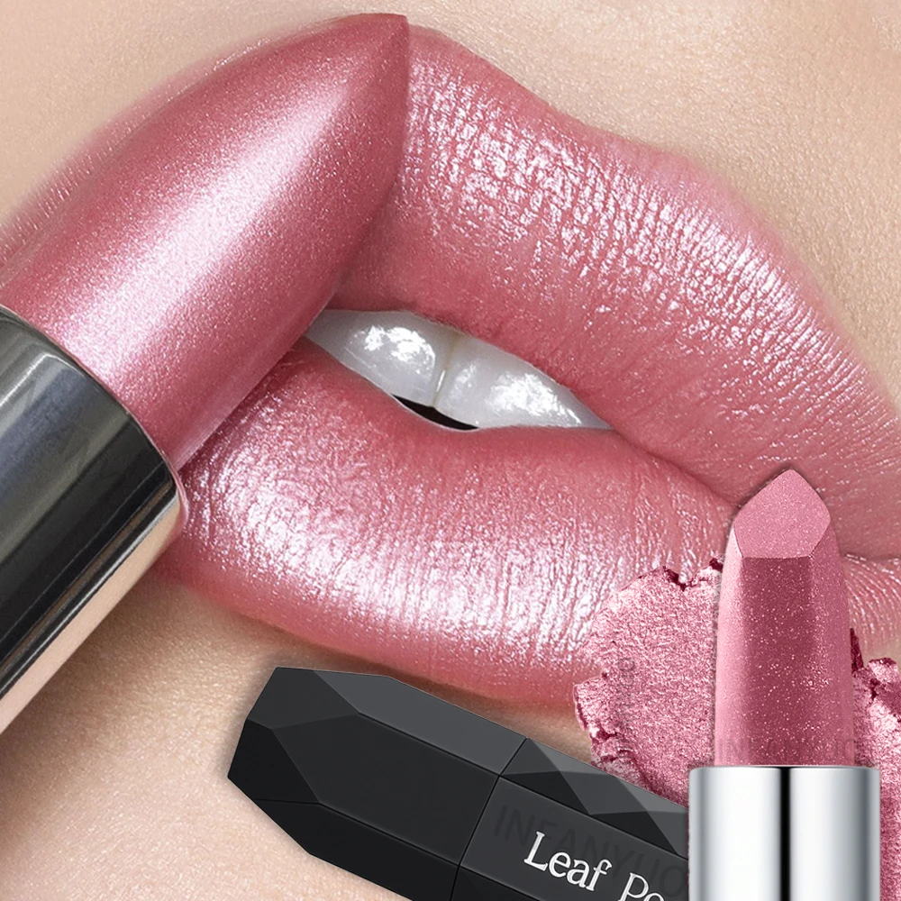 Pearlmuttischer Metallic Lippenstift Langanhaltend Wasserfest_voghion.com