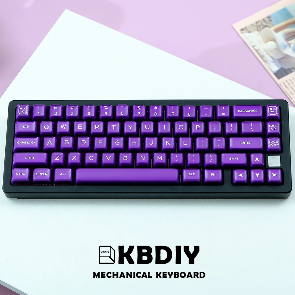 Kbdiy 142 keys/set Sturmabteilung Idom ABS Ibolyaszínű Áttetsző keycaps számára Gépi Kulcskarika keycap Szokás számára Anna -ért GMK67 64 61 K500