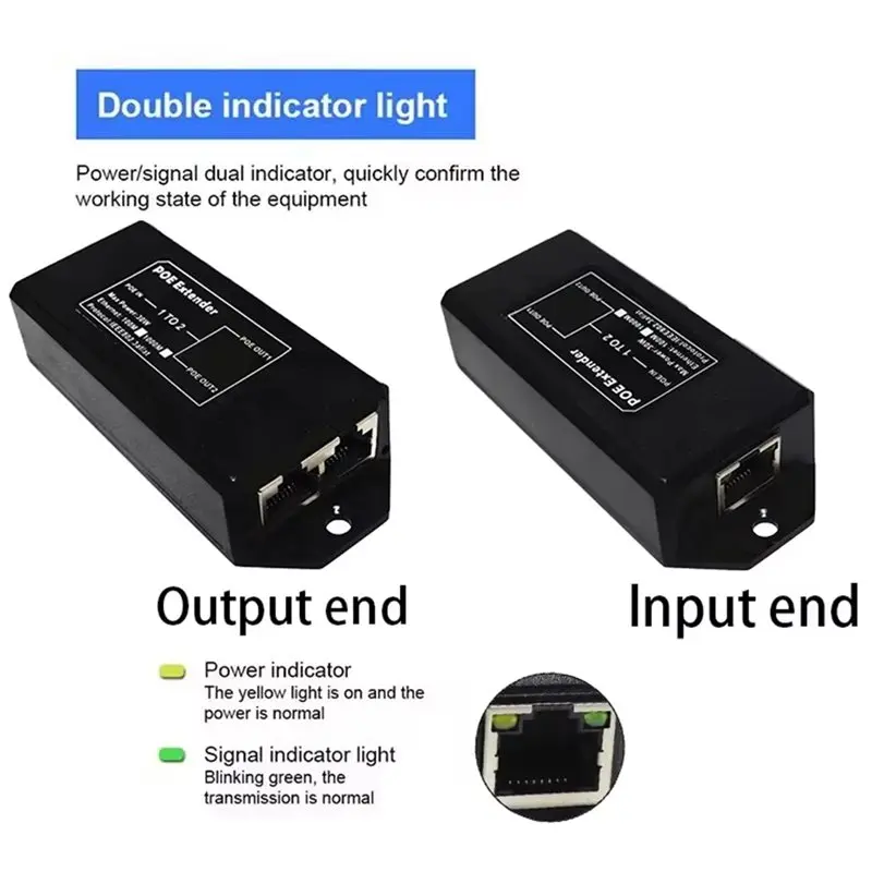 A23F-새로운 2포트 기가비트 48V POE 확장기 1000Mbps - IP 카메라/NVR/AP용 IEEE 802.3Af/At Poe 리피터, 100M 범위 확장기