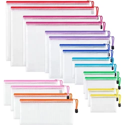 Versatile Mesh Pouch Set: 18 - Pack Waterproof Zipper Bags for Documents & Travel Essentials (18pcs)