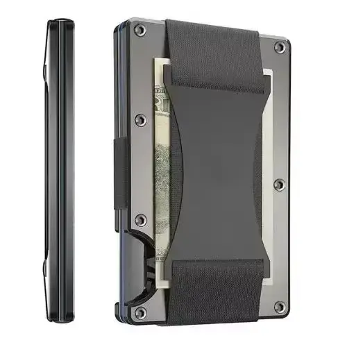 Forged Carbon Fiber Minimalist Slim Smart Wallets for Men Cashback Credit Card Holder Luxury Aluminium Wallet Rfid Money Clip - Image 12