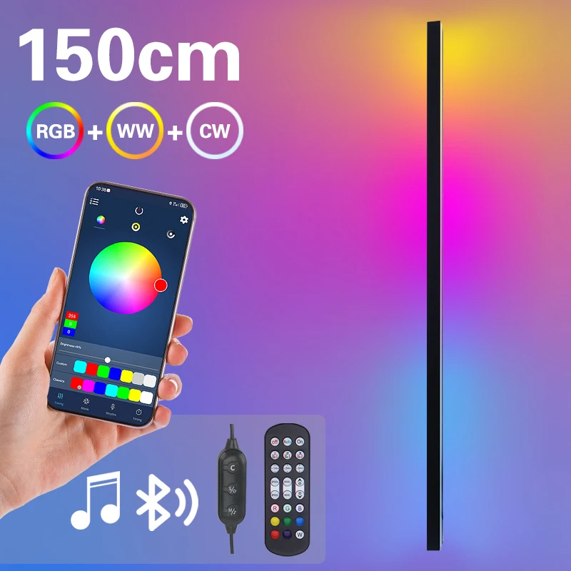 120CM 150CM RGB LED Long Wall Lamp Smart Remote APP Control Music Smart Modern Mood Lamp Bedroom Living Room Bar Home Decor 2