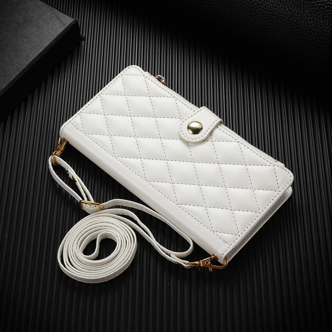 thumbnail image 1 of Funda de cuero con correa cruzada para iPhone, carcasa de lujo con cremallera para tarjetas, 11, 12, 13, 14, 15, 16 Pro Max Plus, X, XR, XS Max, 1 of 5