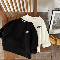 Childrens Long Sleeved T-shirt for Spring and Autumn New Pure Cotton Loose Top for Boys and Girls Korean Casual Trend Base Shirt 2