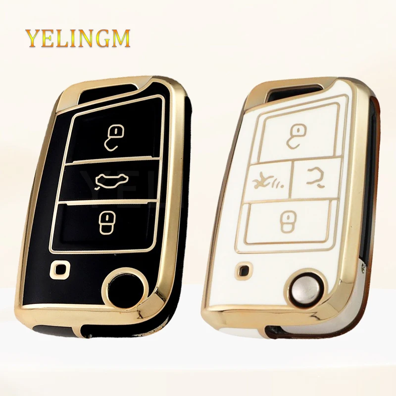 3 5 Button Tpu Car Key Case Cover for VW Polo Golf 7 Tiguan Skoda Octavia Kodiaq Karoq SEAT Ateca Leon Ibiza key case cover key case