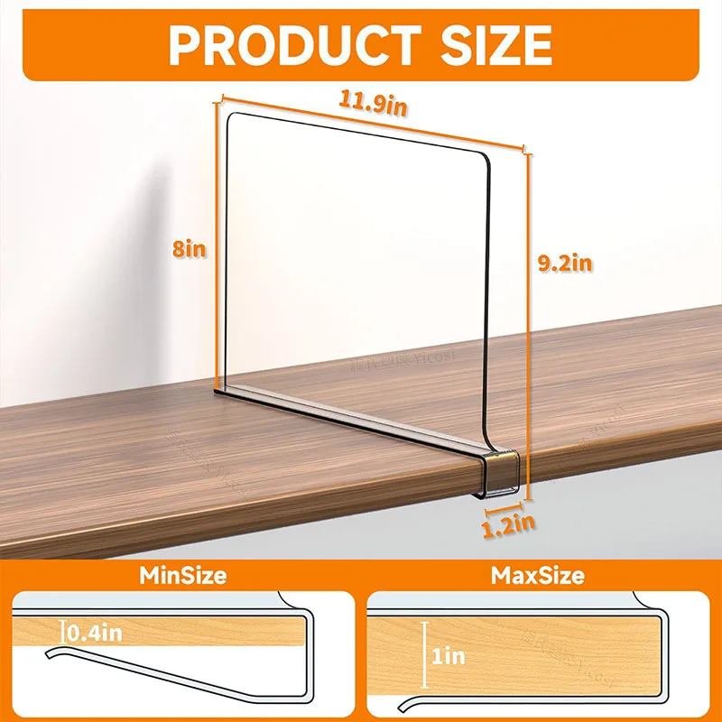 Wardrobe Clothes Organize Sorting Shelf Partitions Acrylic Clothing Baffle Jeans Pants Storage Organize 6