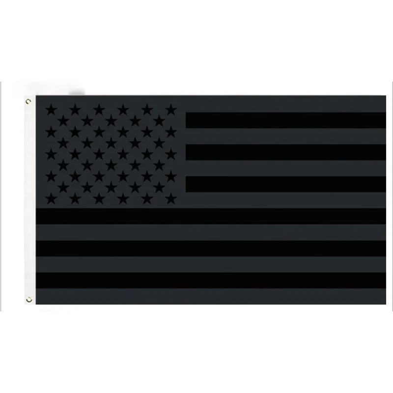 American-All-Black-Flag-with-Brass-Grommets-All-Black-Stripes-Flying ...