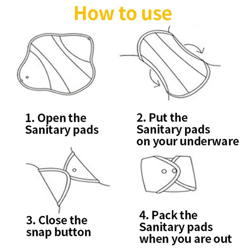 AIO Reusable Cotton Postpartum Nursing Pad Washable Menstrual Gaskets Sanitary Napkin for Women Monthly Absorbent Hygiene Napkin images - 6