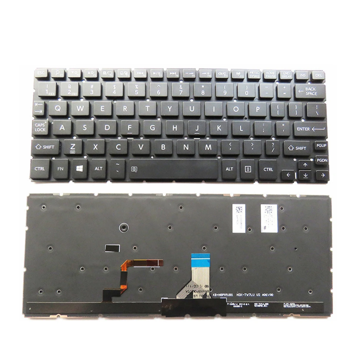 

New for Toshiba L15W l15w-b p20w-c p25w-c 9Z.N8PBU.701 0KN0-DV1US13 US With Backlit Without Frame laptop keyboard black