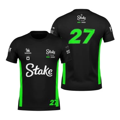 Camiseta Dryfit Stake Sauber Equipe Verde Neon Men's Streetwear 3D Printed Breathable Tees for Men/Women Short Sleeve T-shirt