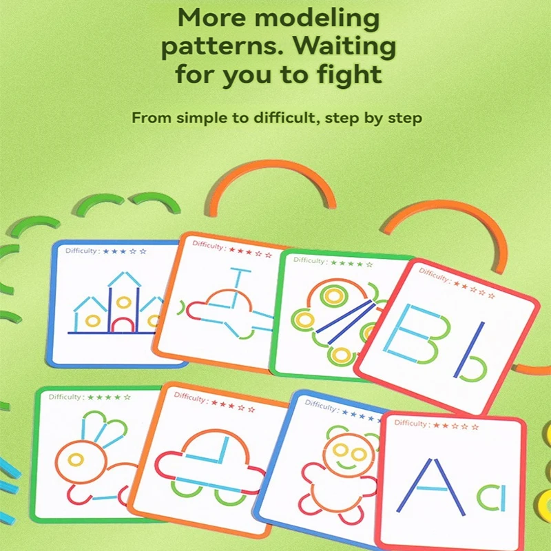 Wooden Toys Children's Wooden Ring Early Education Mosaic Board Kindergarten Creative Puzzle Building Blocks