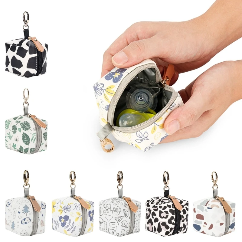 Pacifier with Clip Baby-Pacifier Holder Pouch Box Waterproof Pacifier Holder PU Bag for Travel pacifier holder