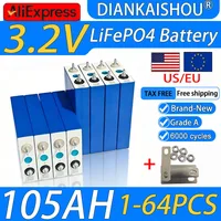Batterie LiFePO4 3.2V 105Ah, pack de cellules Akku pour DIY 12V 24V 48V, camping-car, bateau, van, voiturette de golf, camping-car, stockage d'énergie solaire électrique 1