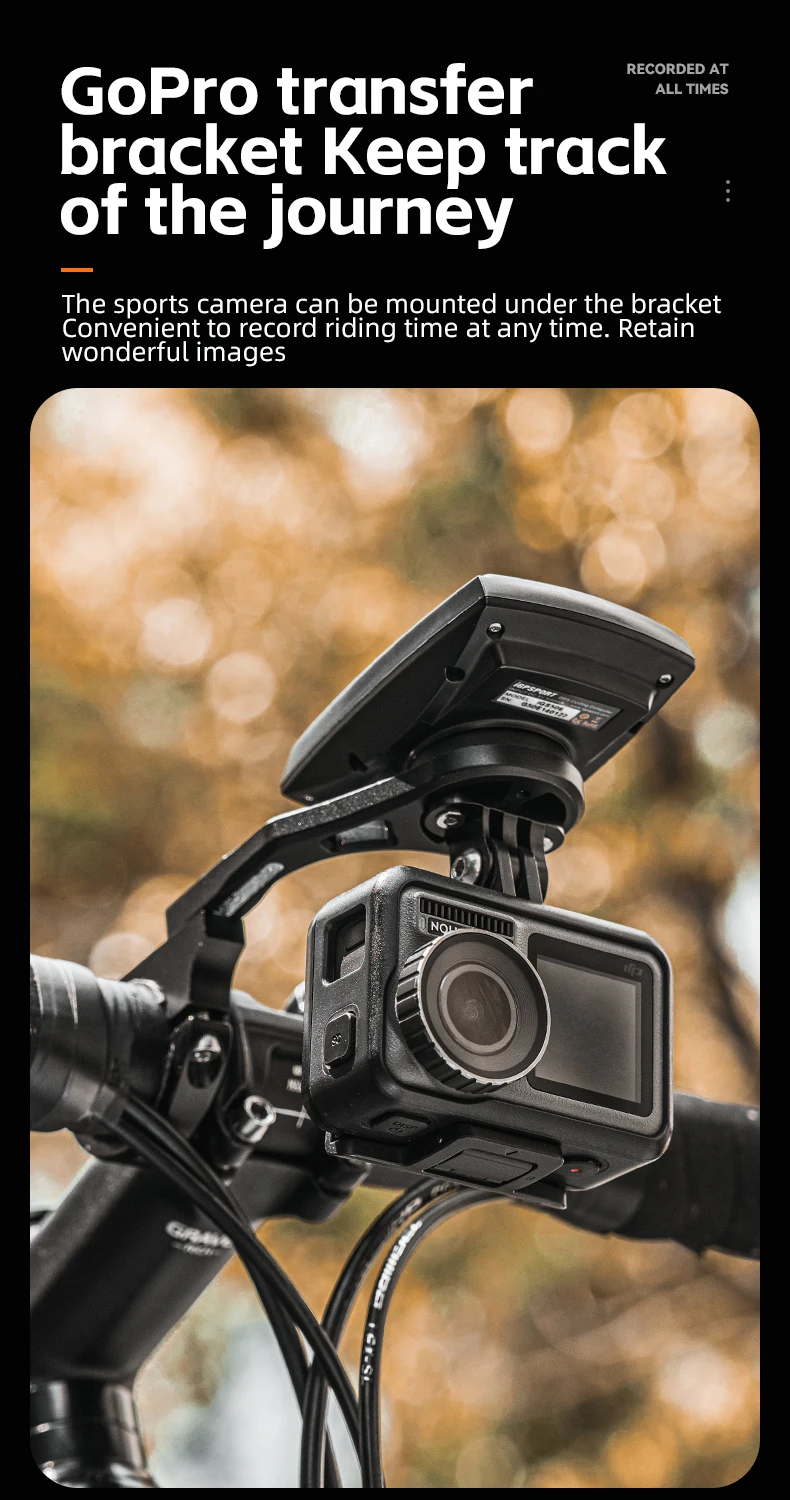 ROCKBROS Bicycle Computer Mount Bike Light Holder Bike Speedometer Gps Support Cycling Road Mtb Flashlight Extension Bracket