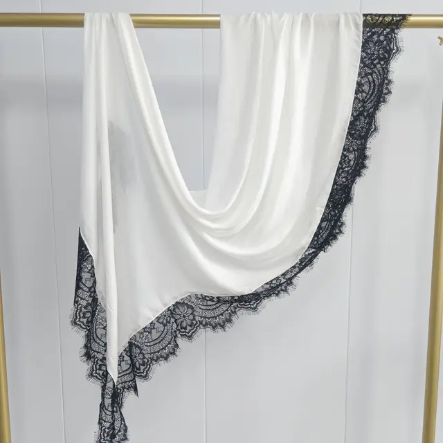 106200-c7edfe.jpg Hijab Ramadan en Rayonne, Coton et Modal, avec bordure en dentelle, Turban respirant, Châle uni en coton, Foulard pour femmes