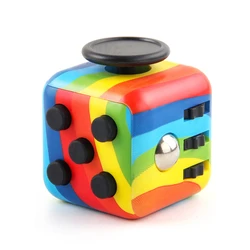 Creative Solid Color Fidget Cube for Stress and Anxiety Relief (Rainbow)