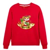 Bright Red Festive Pattern Snake Year Hoodie Family Gathering Parent-Child Clothing New Year Special Offer 3