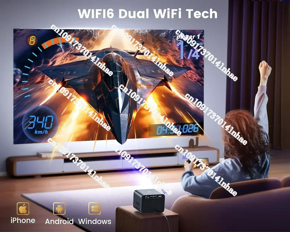 Wimius K9 Native 1080P FHD Projector 4K Linux TV Projector