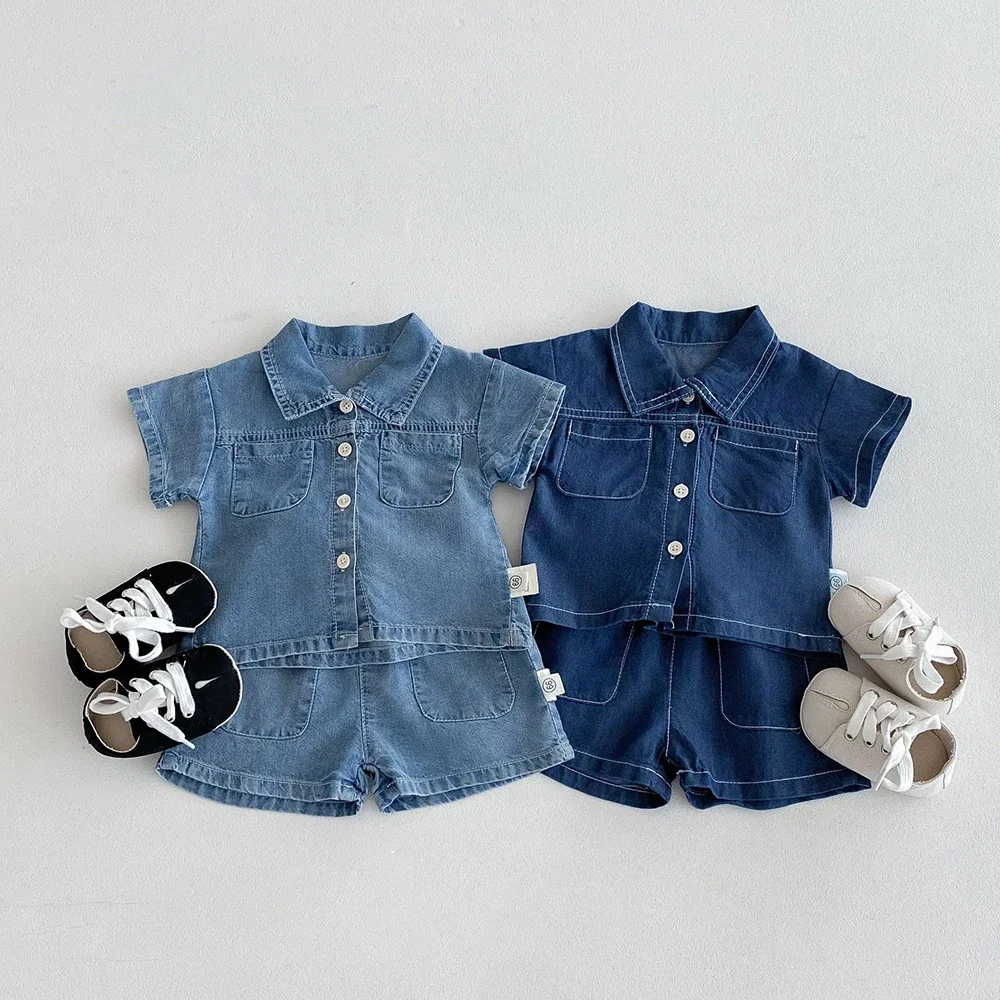 Baby Denim Shirt & Shorts Set 2