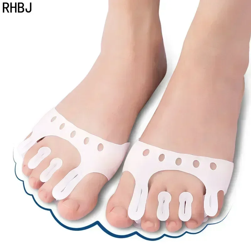 Toe Separators 2pieces=1pair Gel Silicone Bunion Corrector Forefoot Pads