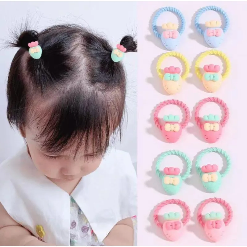 10-Pack 5-Loop Floral Hair Elastics for Girls - Soft Stretch Non-Slip Hair Ties, Hypoallergenic No-Damage Ponytail Holders