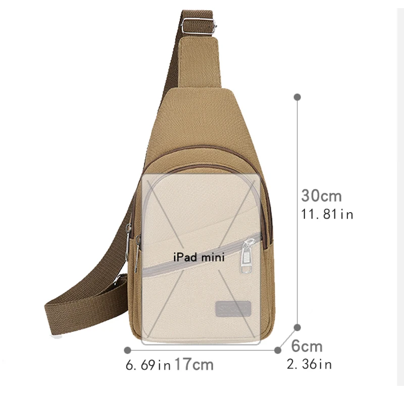 Men's crossbody bag, shoulder bag, chest bag, easy to carry, suitable for daily work, leisure and travel, with multiple colors t