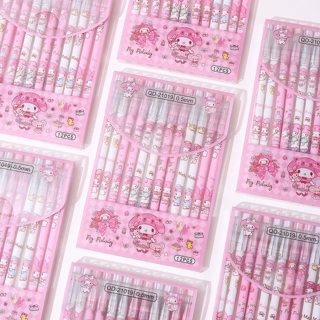 12pcs Sanrio Erasable Neutral Pen Hello Kitty Kuromi Cinnamoroll Student Gel Pens Office Stationery School Supplies Wholesale 3