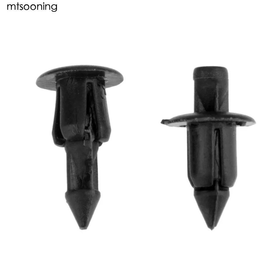 EMagTech Lot De 30 Rivets Plastique Noir 6 Mm Pour Carénage Moto - Compatible Honda, Yamaha, Suzuki, Kawasaki