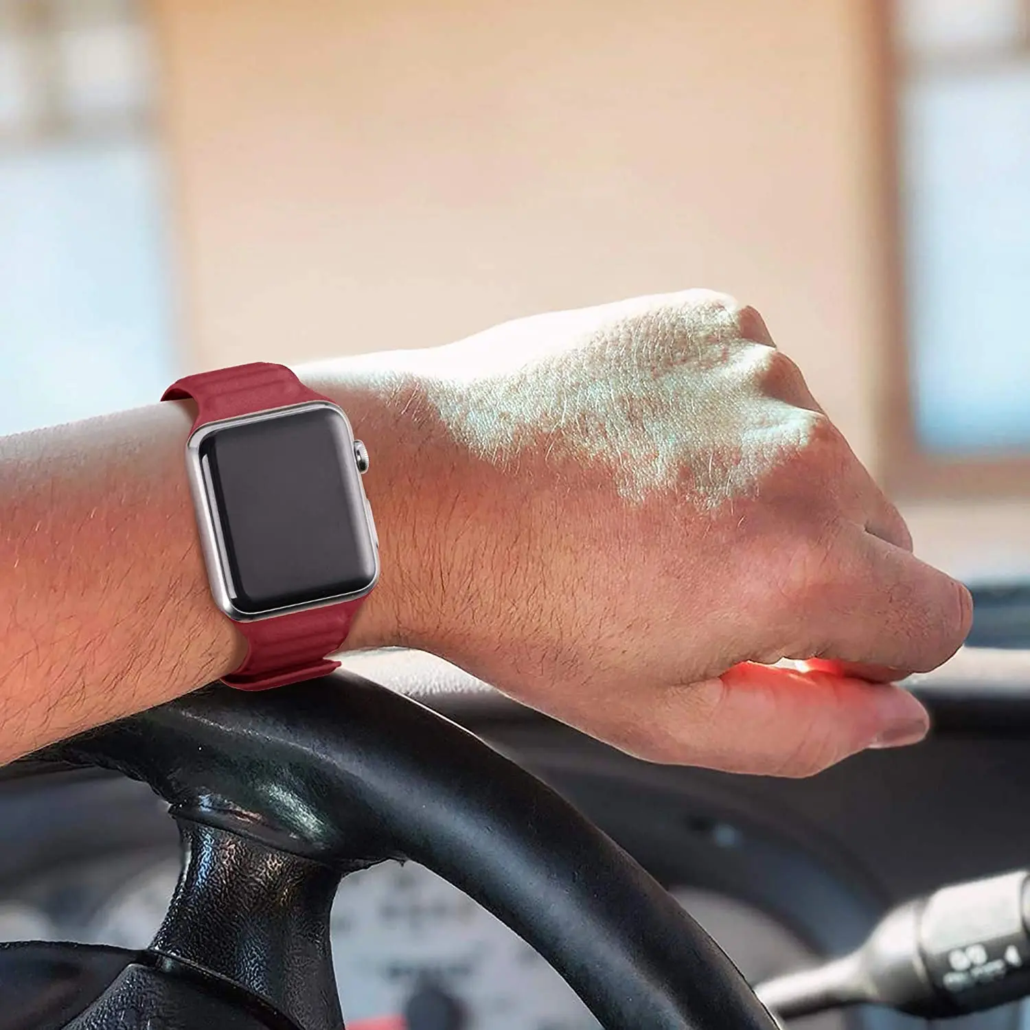 애플 워치 밴드용 가죽 링크, 오리지널 마그네틱 루프 팔찌, iWatch 시리즈 9, 8, 3, 7 se 울트라 스트랩, 45mm, 44mm, 40mm, 49mm, 41mm