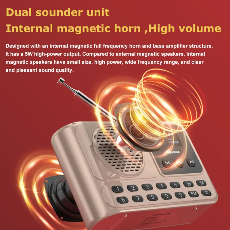 Mini Portable FM Radio Pocket Radios Receiver Wireless Bluetooth Speaker with LCD Display Handsfree Call MP3 Music Player