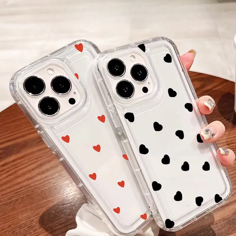 Compact Black and White Heart Design Air Bag Phone Case