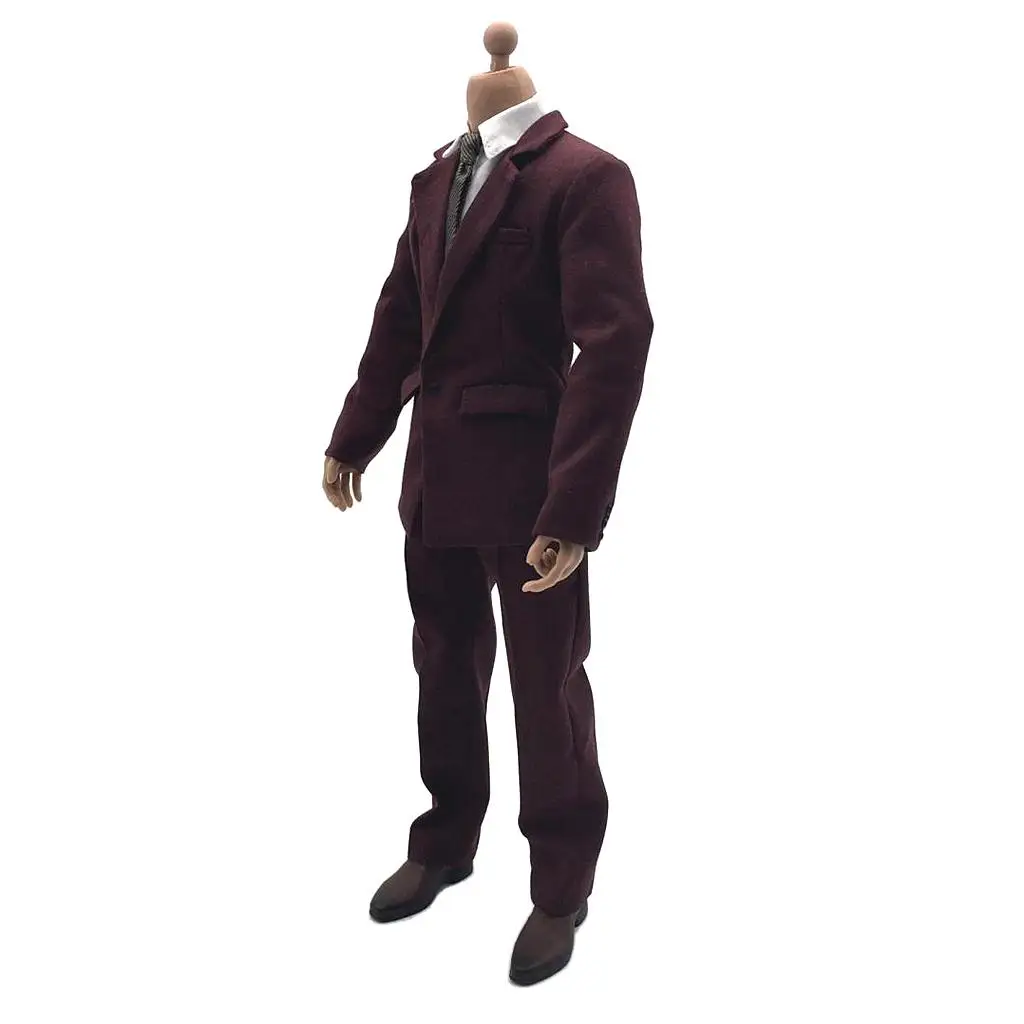 1/6 Scale Male Outfit Hoodie with Cap And Shoes Set , Deep Red 1/6 Scale Male Outfit Hoodie with Cap And Shoes Set , Deep Red